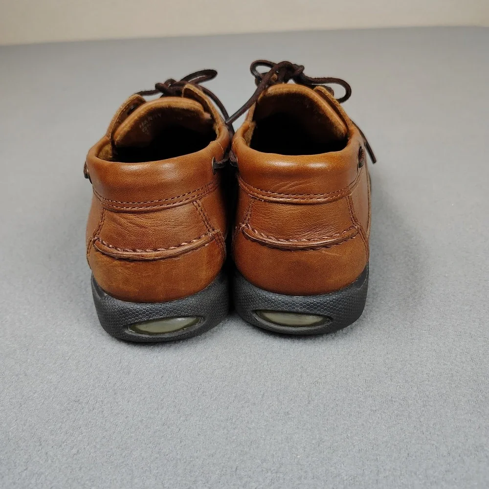 GH Bass Leather 2 Eye Boat Shoe Men 9M Tan Brown Slip On Harry II Excellent